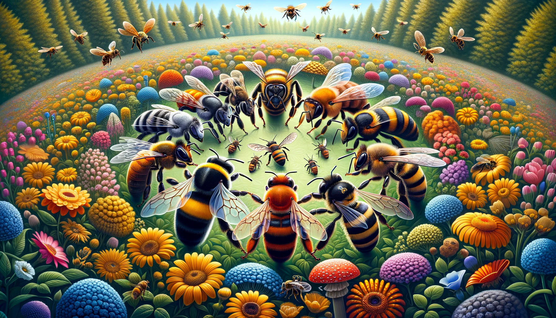 All Types Of Bees Holding Hands In Unity 